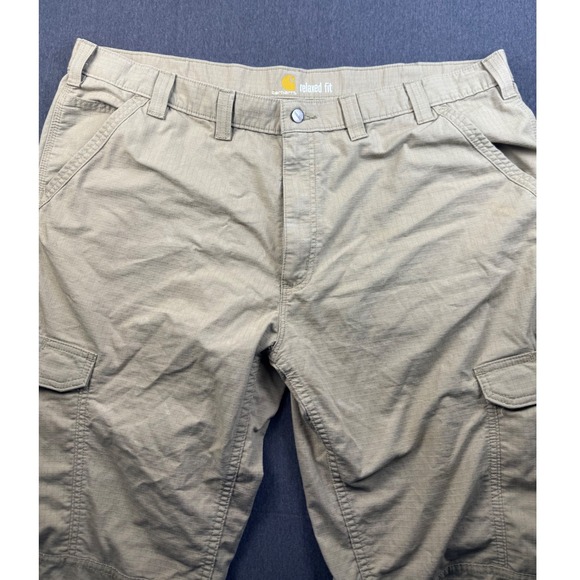 Carhartt Mens Relaxed Fit Work Pants Cargo Khaki Size 44x30 - Picture 1 of 8